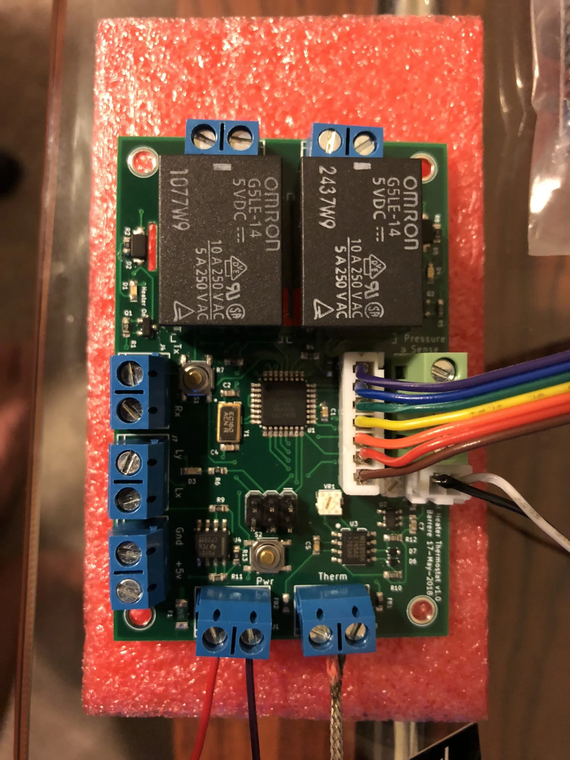 My custom ATmega328 hot tub temperature controller.
